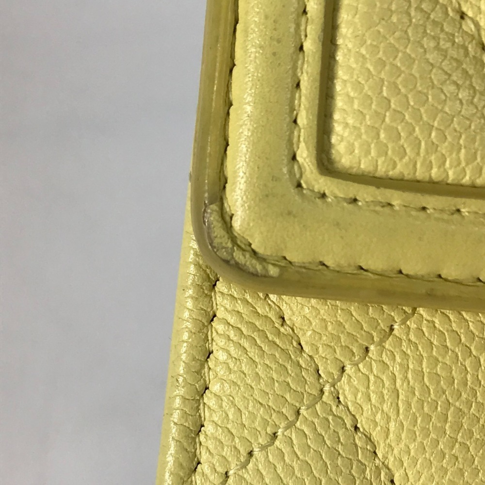 CHANEL Authentic Yellow Caviar Leather Logo Wallet - Picture 10 of 16